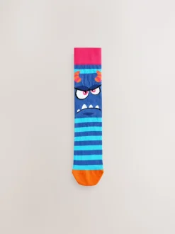 Blue/Green/Red Monster - Set van 5 sokken met patroon