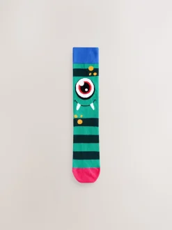 Blue/Green/Red Monster - Set van 5 sokken met patroon