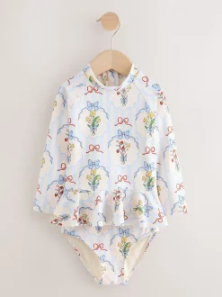 Blue/White Bow - Zonbeschermende zwemset (3 mnd-7 jr)