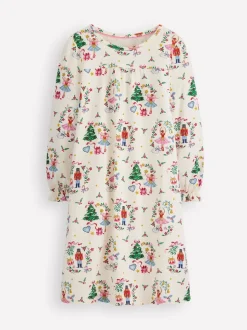Boden - Kerstnachthemd met print en lange mouwen