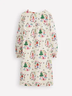 Boden - Kerstnachthemd met print en lange mouwen