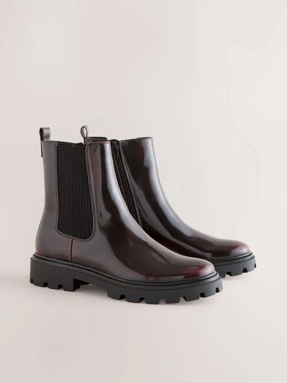 Bordeauxrode lak - Forever Comfort® Chelsea-enkellaarzen met profielzool