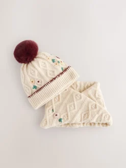 Bordeauxrood - Beanie And Snoods Set (1-16yrs) (1-16yrs)