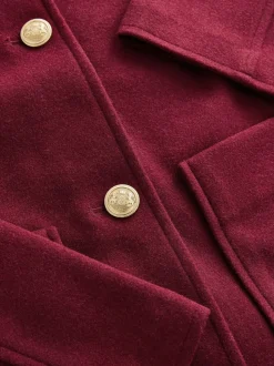 Bordeauxrood - Brushed Collared Jacket