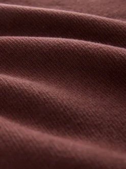 Bordeauxrood - Effen - Regular fit 100% katoenen premium trui met korte rits