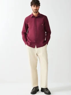 Bordeauxrood - Guinness Oxford Long Sleeve Shirt