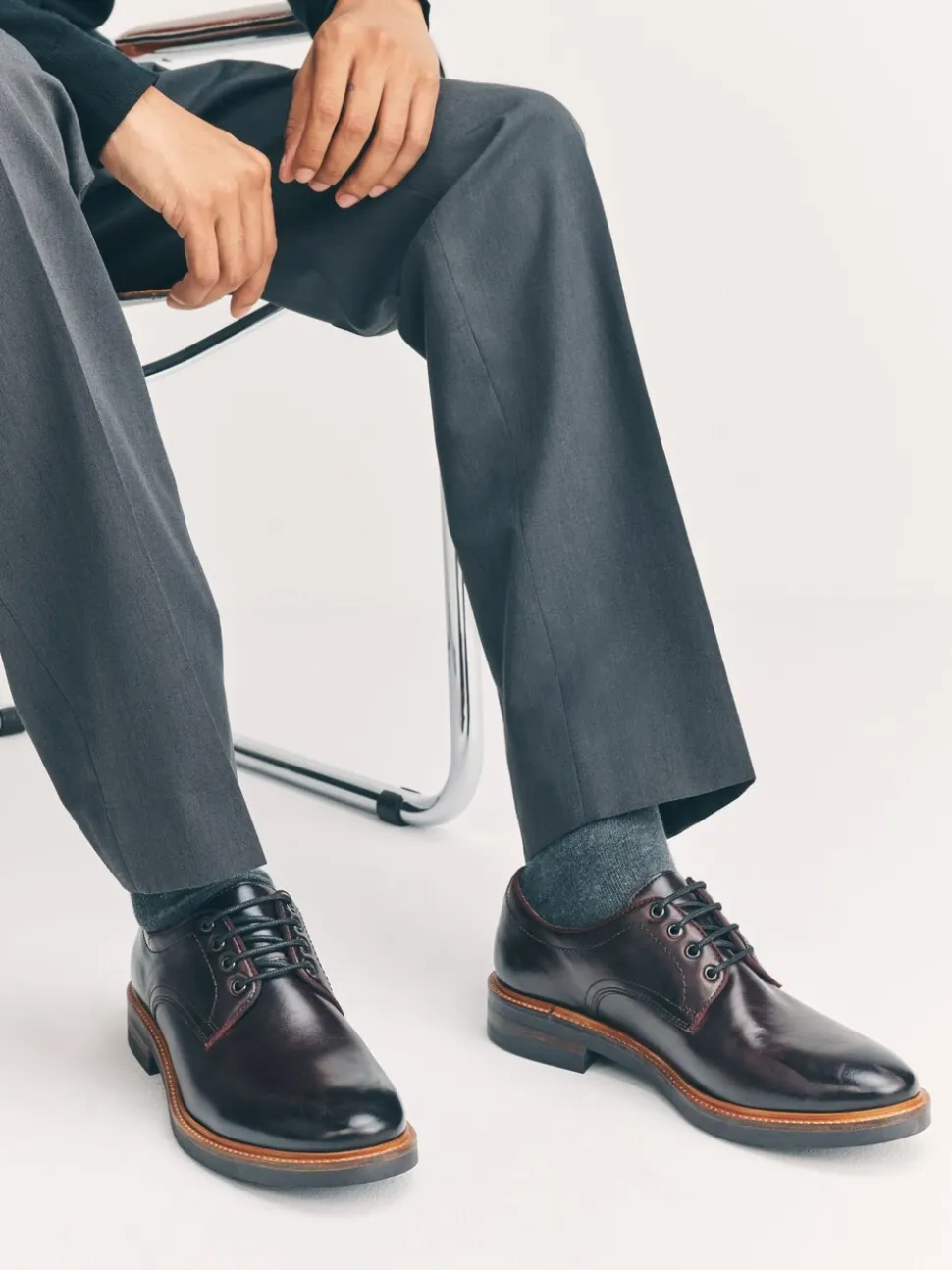 Bordeauxrood - Heritage Derby Leather Shoes