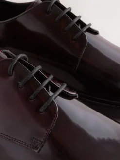 Bordeauxrood - Hi-Shine Leather Derby Shoes