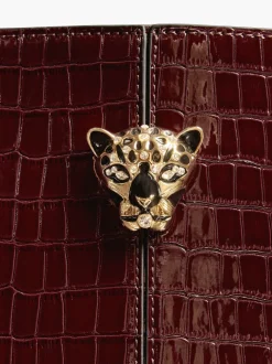 Bordeauxrood - Lipsy Croc Effect Shopper Tote Bag