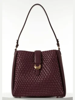 Bordeauxrood - Luella Grey Taupe Flora Weave Hobo Bag