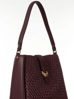 Bordeauxrood - Luella Grey Taupe Flora Weave Hobo Bag