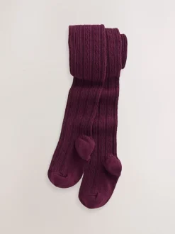 Bordeauxrood - Maillot met hoog katoengehalte en kabelpatroon