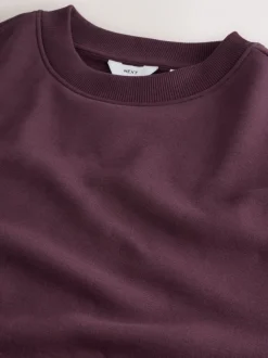 Bordeauxrood - Normale Pasvorm - Heavyweight Cotton Rich Crew Neck Sweatshirt