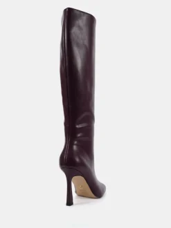 Bordeauxrood - Novo Galaxy Point Toe Stiletto Stretch Knee Boots