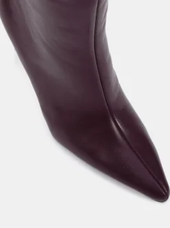 Bordeauxrood - Novo Galaxy Point Toe Stiletto Stretch Knee Boots