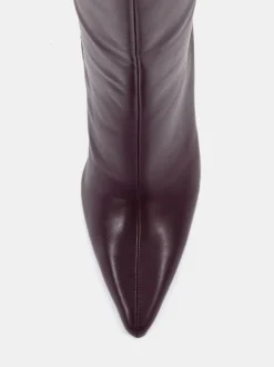 Bordeauxrood - Novo Galaxy Point Toe Stiletto Stretch Knee Boots
