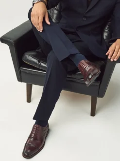 Bordeauxrood - Oxford-schoenen met neusstuk