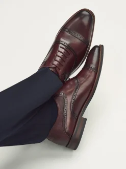 Bordeauxrood - Oxford-schoenen met neusstuk