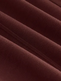 Bordeauxrood - Premium jersey joggingbroek met wijde pijpen