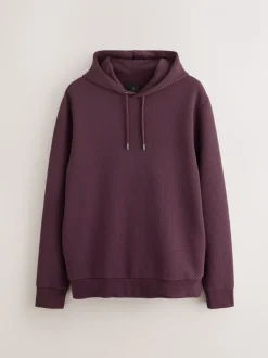 Bordeauxrood - Pullover-hoody met textuur