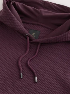 Bordeauxrood - Pullover-hoody met textuur