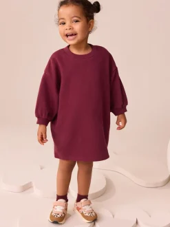 Bordeauxrood - Relaxte sweaterjurk (3mnd-7jr)