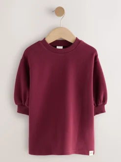 Bordeauxrood - Relaxte sweaterjurk (3mnd-7jr)
