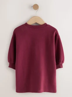 Bordeauxrood - Relaxte sweaterjurk (3mnd-7jr)