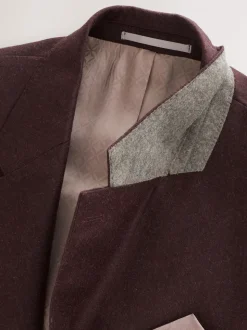 Bordeauxrood - Slim Fit - Signature Zignone flanellen colbert van Italiaanse wol-kasjmier blend