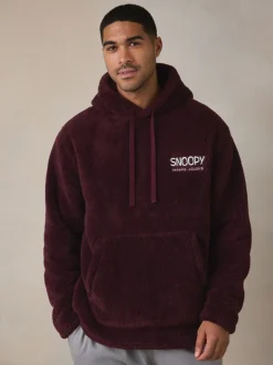 Bordeauxrood - Snoopy Borg Fleece Hoodie
