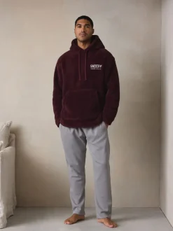 Bordeauxrood - Snoopy Borg Fleece Hoodie