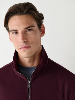 Bordeauxrood - Soft Touch Quarter Zip Neck Fleece