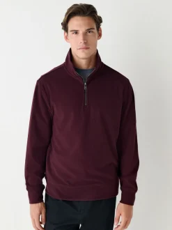 Bordeauxrood - Soft Touch Quarter Zip Neck Fleece