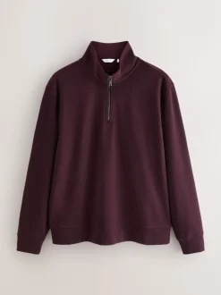 Bordeauxrood - Soft Touch Quarter Zip Neck Fleece