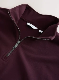 Bordeauxrood - Soft Touch Quarter Zip Neck Fleece