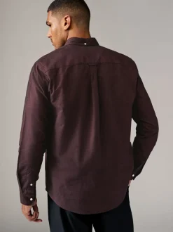 Bordeauxrood - Soft Touch Oxford Long Sleeve Shirt