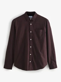 Bordeauxrood - Soft Touch Oxford Long Sleeve Shirt
