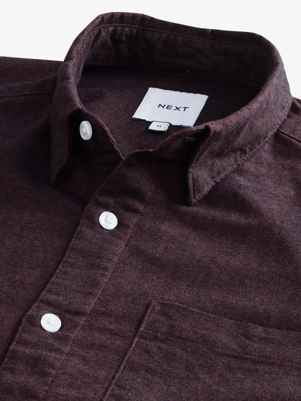 Bordeauxrood - Soft Touch Oxford Long Sleeve Shirt