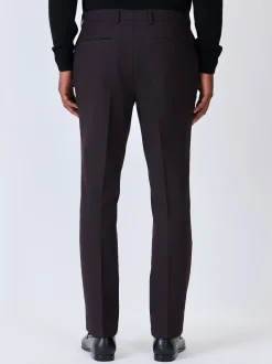 Bordeauxrood - Tailored fit - Pantalon in smokingstijl