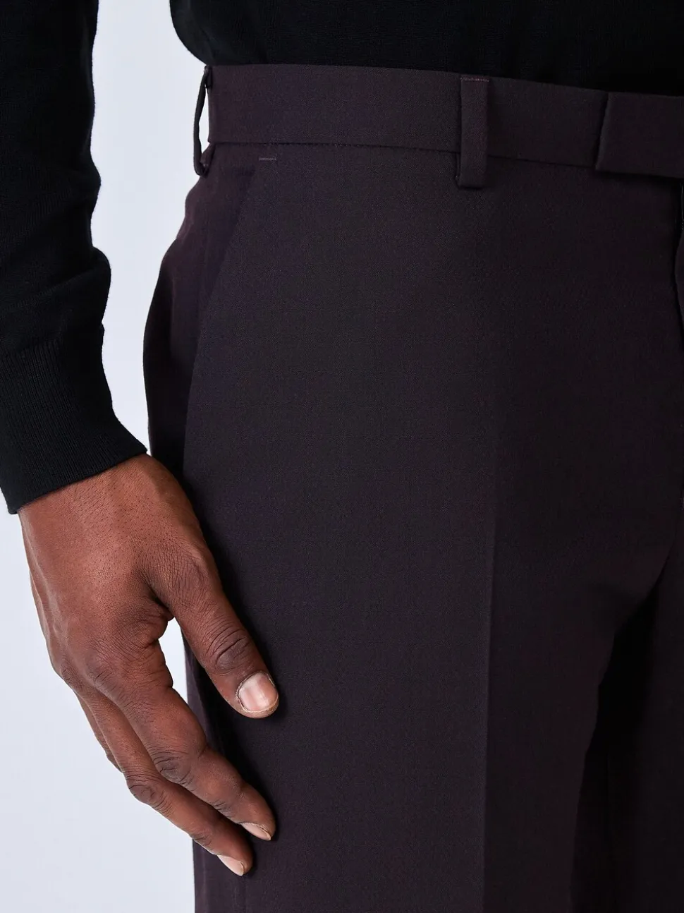 Bordeauxrood - Tailored fit - Pantalon in smokingstijl