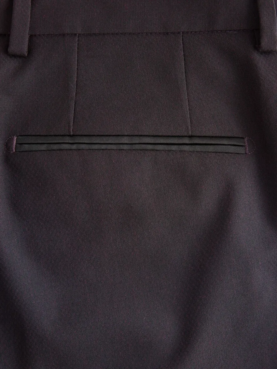 Bordeauxrood - Tailored fit - Pantalon in smokingstijl