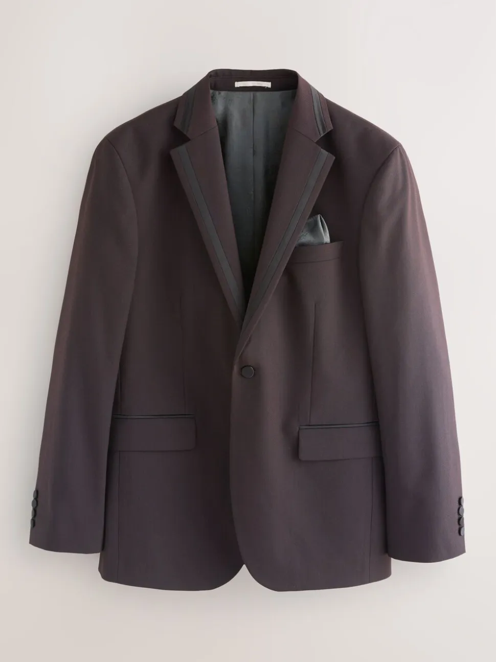 Bordeauxrood - Tailored fit - Inset Lapel Detail Tuxedo Suit Jacket