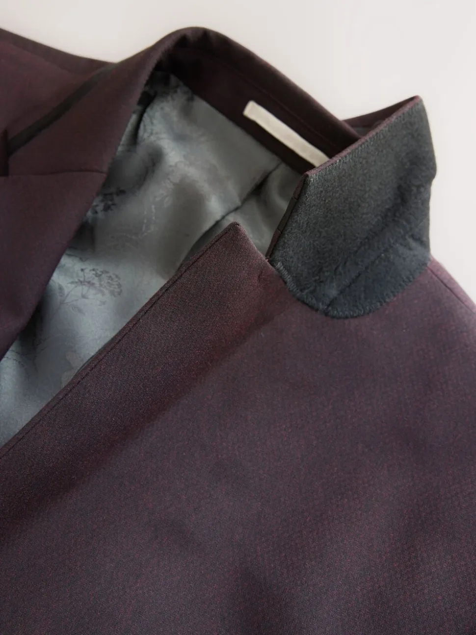 Bordeauxrood - Tailored fit - Inset Lapel Detail Tuxedo Suit Jacket