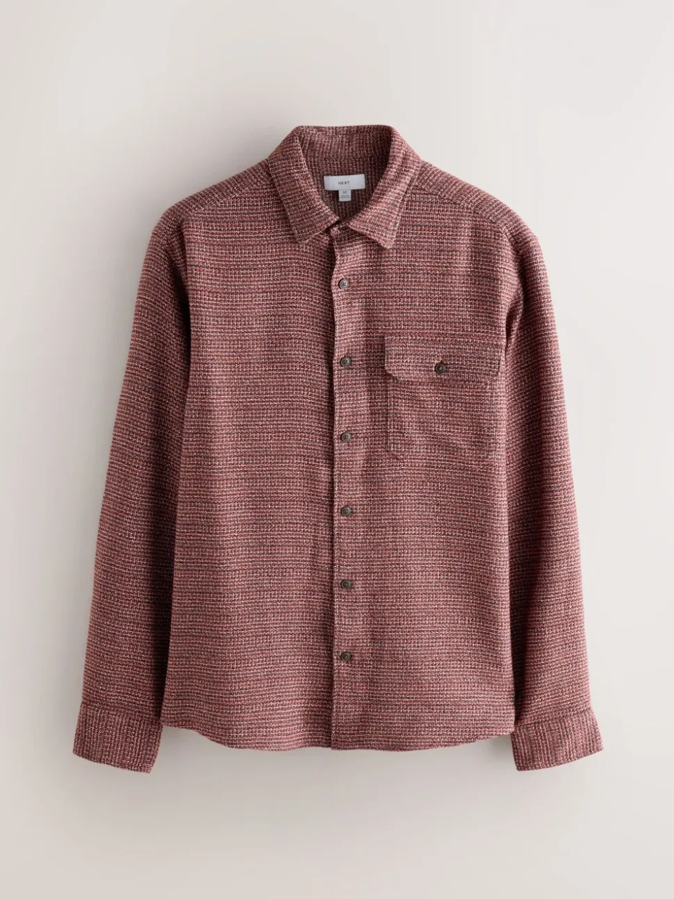 Bordeauxrood - Textured Shacket Overshirt