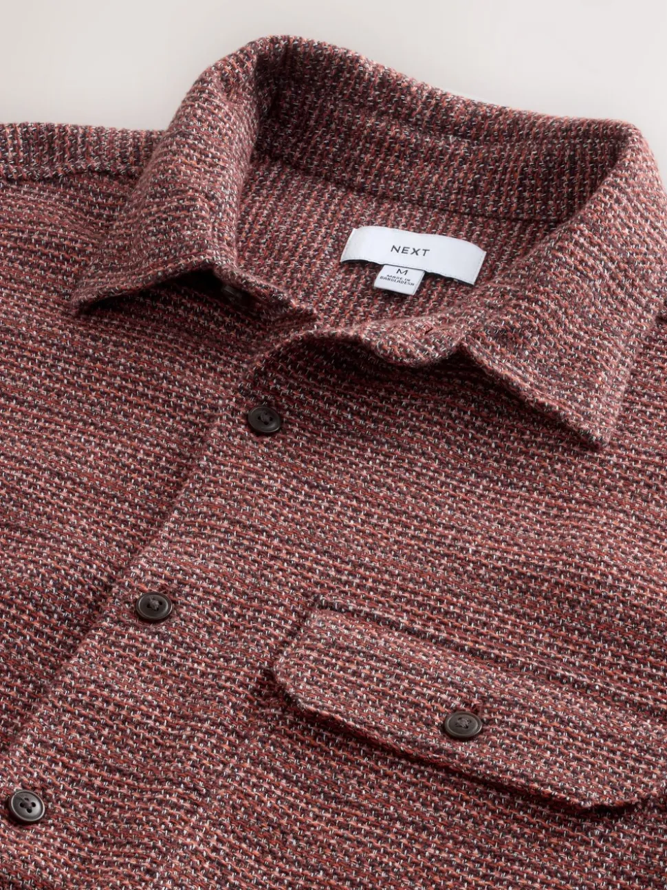 Bordeauxrood - Textured Shacket Overshirt