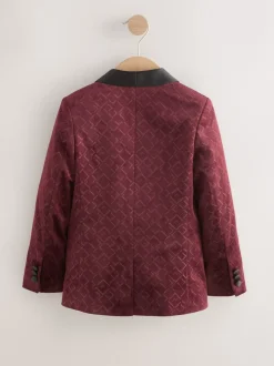 Bordeauxrood - Textured Velvet Blazer (3-16yrs)