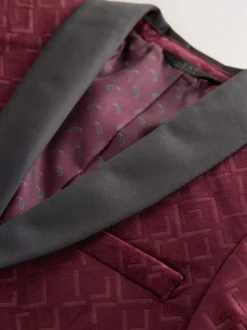 Bordeauxrood - Textured Velvet Blazer (3-16yrs)