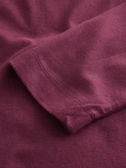Bordeauxrood - T-shirt met lange mouwen en ronde hals
