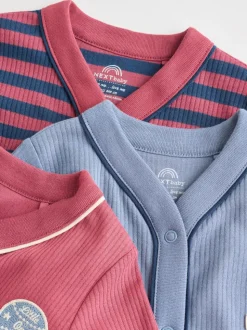 Bordeauxrood - Verpakking van 3 babypyjama's (0 mnd-3 jr)