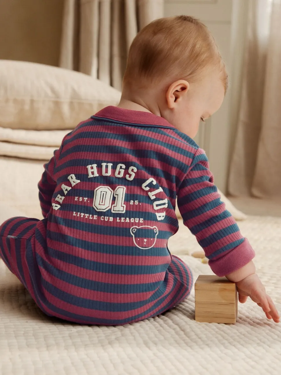 Bordeauxrood - Verpakking van 3 babypyjama's (0 mnd-3 jr)